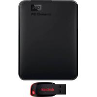 WD externe HDD-Festplatte Elements Portable, schwarz, 2 TB, Festplatten