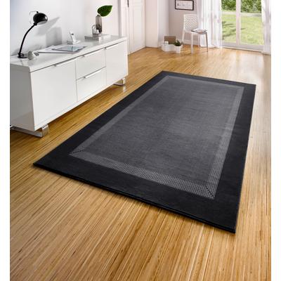 Teppich HANSE HOME "Band", schwarz, B:200cm H:9mm L:290cm, Kunstfaser, Teppiche, Kurzflor, weich, Läufer Größen, Wohnzimmer, Schlafzimmer, Esszimmer Image