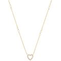 Kette mit Anhänger AMOR "Herz, Trachtenschmuck, Volksfest, 2039229, 2039230", pink (gelbgoldfarben, pink, weiß), Halsketten, Damen, Silber 925 (Sterlingsilber)-Perlen, L: 42cm, Silber 925 (Sterlingsilber), Perlen, mit Stein (synth.) - mit...