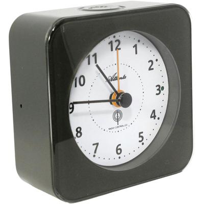 Funkwecker ATLANTA Wecker schwarz ideal für Reisen, Geschenkidee, Beleuchtung, Weckwiederholung, analog