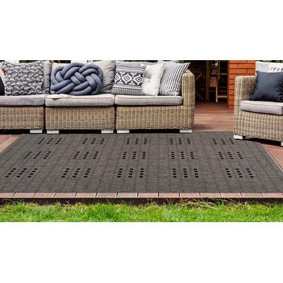 Teppich BRUNO BANANI "Farum" Gr. 2, grau (taupe), B:80cm H:5mm L:150cm, Kunstfaser, Teppiche, In- und Outdoor-Teppich, Wetterfest & UV-beständig, besonders flach Image