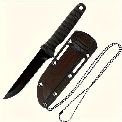 TEMU 1pc, Small Straight Knife Knife , Necklace Tactical Knife, 5cr13mov Steel, Straight Knife, Knife, Straight Knife, Camping Portable Knife,