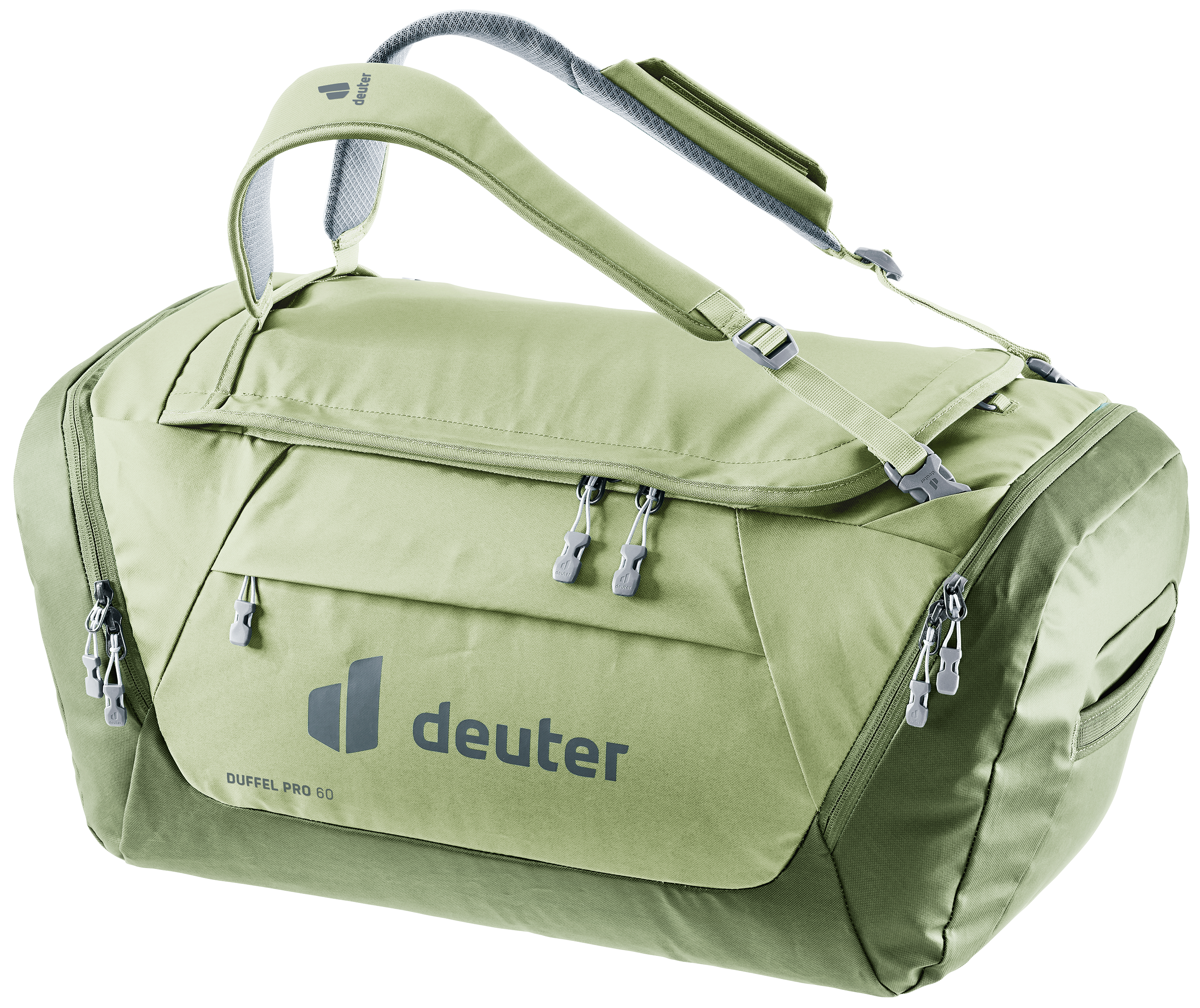 Reisetasche DEUTER "Duffel Pro 60 L", Gr. B/H/T: 66cm x 30cm x 32cm, grün (mineral, grove), Obermaterial: 100% Polyester, Taschen Image