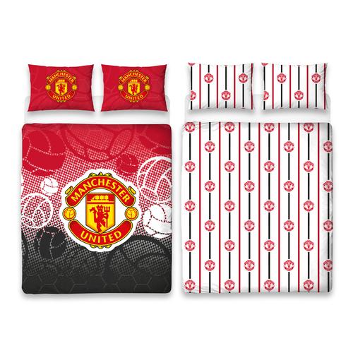 Bettdecke aus Polybaumwolle mit Wappenfeld von Manchester United – Doppelbett