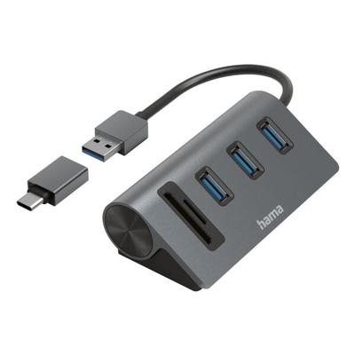 Hama USB-Hub mit Kartenleser 5 Ports