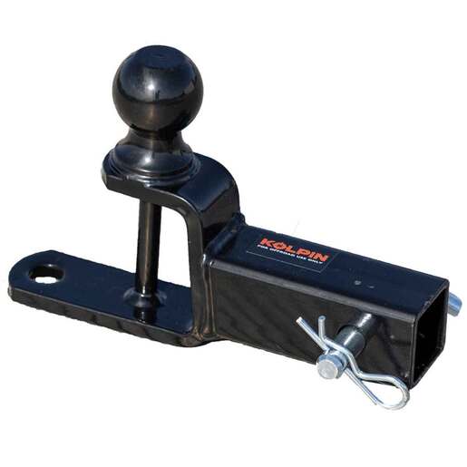 Kolpin ATV / UTV 3-Way 2in Receiver Hitch with 2in Ball - Black