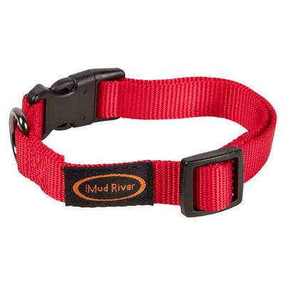 Mud River Large/X-Large Puppy Collar - Red - Red 12in - 17in
