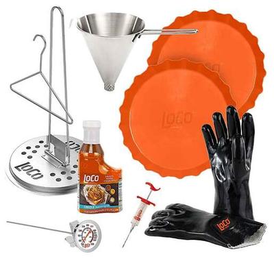 LoCo Cookers Turkey Fryer Accessory Kit - Silver/Orange