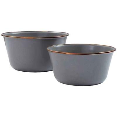 Barebones Enamel Mixing Bowl Set - Eggshell
