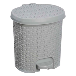 keeeper – 5,5 l Mülleimer mit Rattandeckel, Nordic Grey, 22,5 x 24 x 26 cm Image