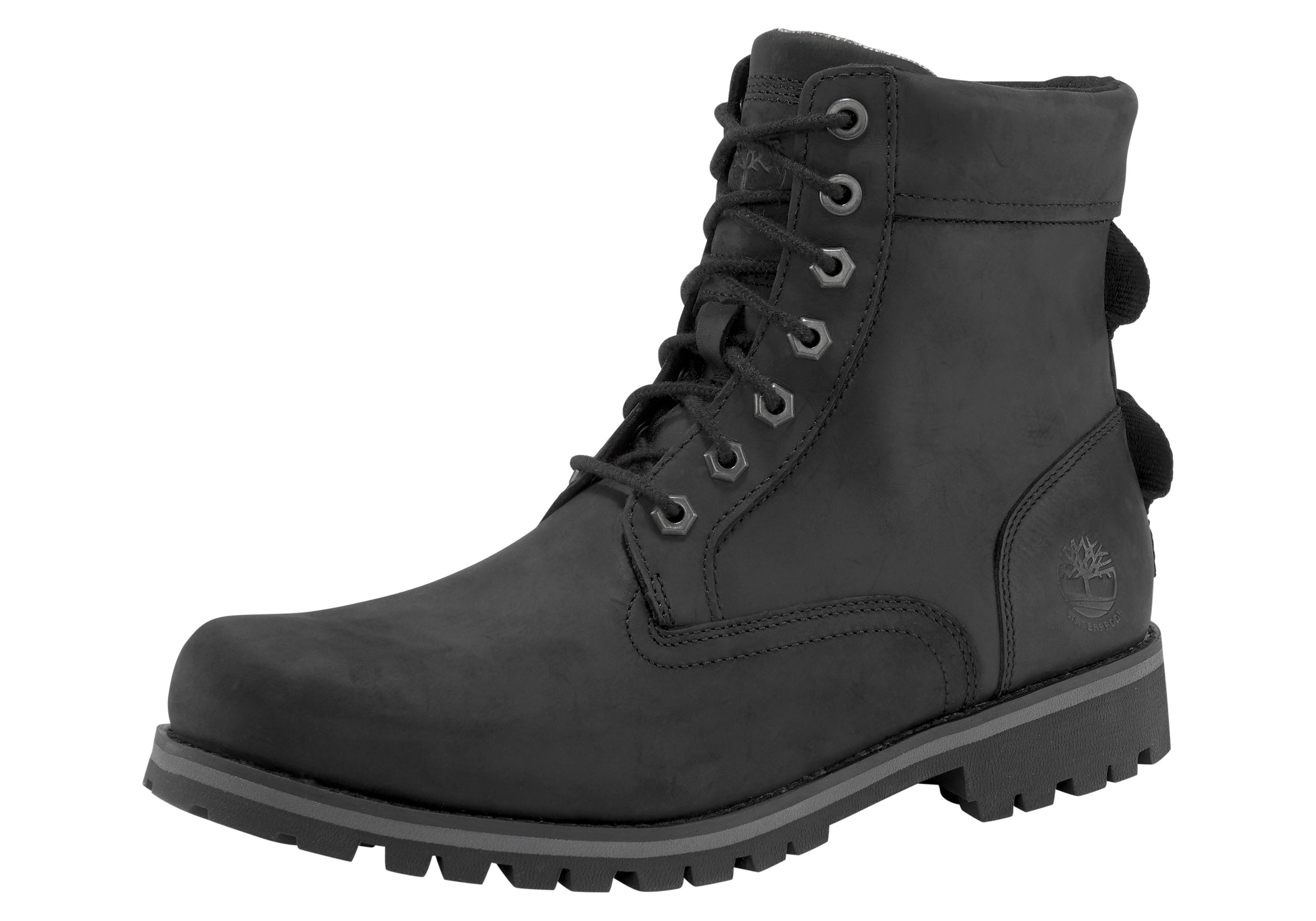 Schnürboots TIMBERLAND "Rugged WP II 6in PT Bt", Herren, Gr. 44, schwarz, Nubukleder, Schuhe Schnürboots, Winterstiefel, Schnürstiefel, Winterschuhe, wasserdicht