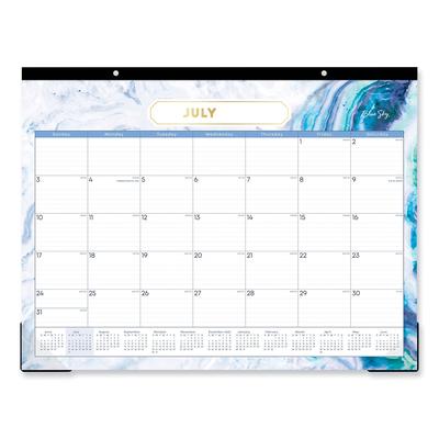Blue Sky Gemma Academic Year Desk Pad Calendar, Geode Artwork, 22 x 17, White/Blue/Green Sheets, 12-Month (July to June): 2024 to 2025 (BLS141377)