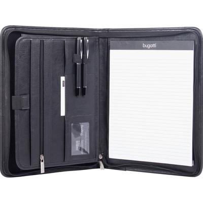 Bond Street Ltd Zippered Padfolio, Padded Tablet Pocket, 1-1/4"Wx10"Lx13"H, BK (SWZWRC1517BLK)