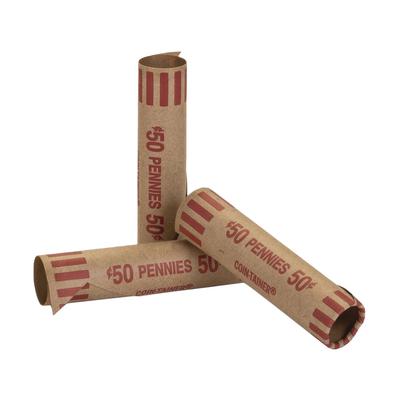 CONTROLTEK Crimped End Coin Wrappers, Pennies, $.50, 1,000 Wrappers/Pack (CNK560051)