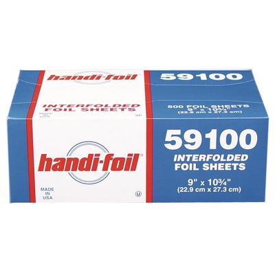 HFA Interfolded Foil Sheets, 55 Gauge, 9 x 10.75, 500 Sheets/Box, 6 Boxes/Carton (HFA59100)