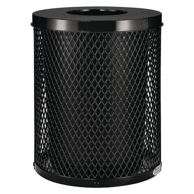 Global Industrial Outdoor Diamond Steel Trash Can, 36 gal, Black (GBE261924BK)