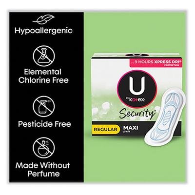 Kotex U by Kotex Security Regular Maxi Pads, Unscented, 48/Pack (KCC47240) (KCC47240)