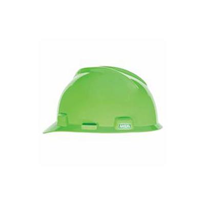 MSA V-Gard Protective Cap, Fas-Trac Ratchet, Slotted, Bright Lime Green (454-815565)