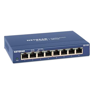 NETGEAR Unmanaged Gigabit Ethernet Switch, 16 Gbps Bandwidth, 192 KB Buffer, 8 Ports (NGRGS108400NAS)