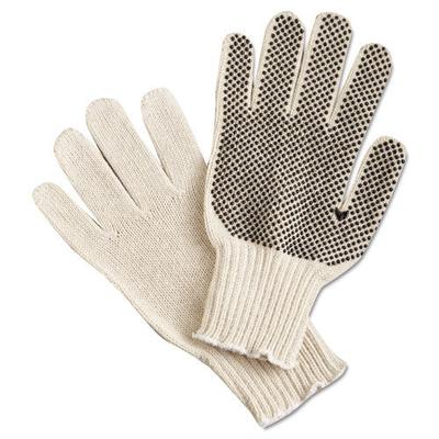 Memphis Glove PVC Dot String Knit Gloves, Large, Natural, 1-Sided Dots (127-9650LM)