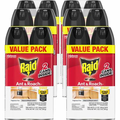 Raid Ant & Roach Killer Spray, 6/Carton (SJN370913CT)