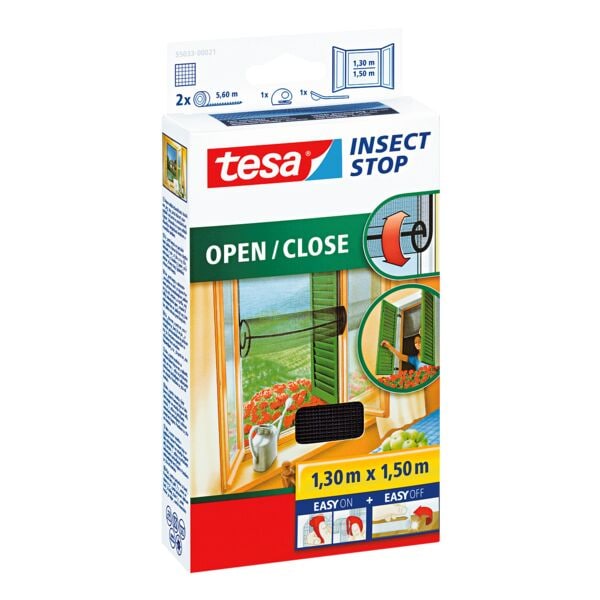 tesa Fliegengitter zum Öffnen und Schließen »Insect Stop OPEN / CLOSE« 130x150 cm 550 grau, 130x150 cm Image