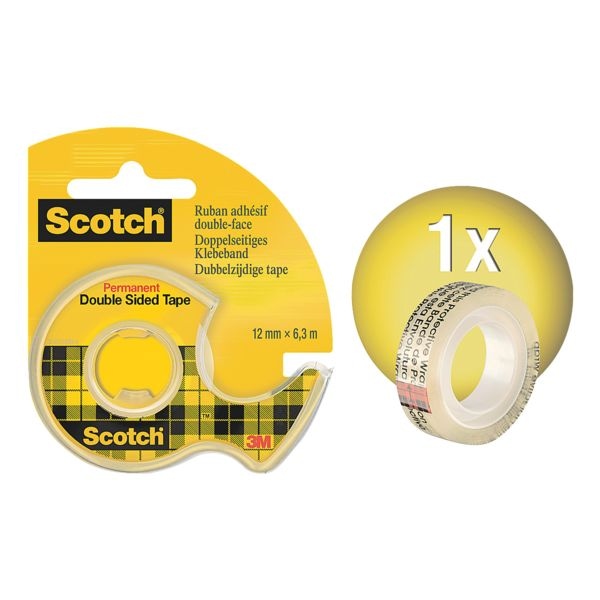 Scotch Doppelseitiges Klebeband mit Handabroller, 1.2 cm Image