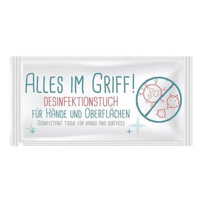 Hellma 70er-Pack einzeln verpackte Desinfektionstücher »Alles im Griff«