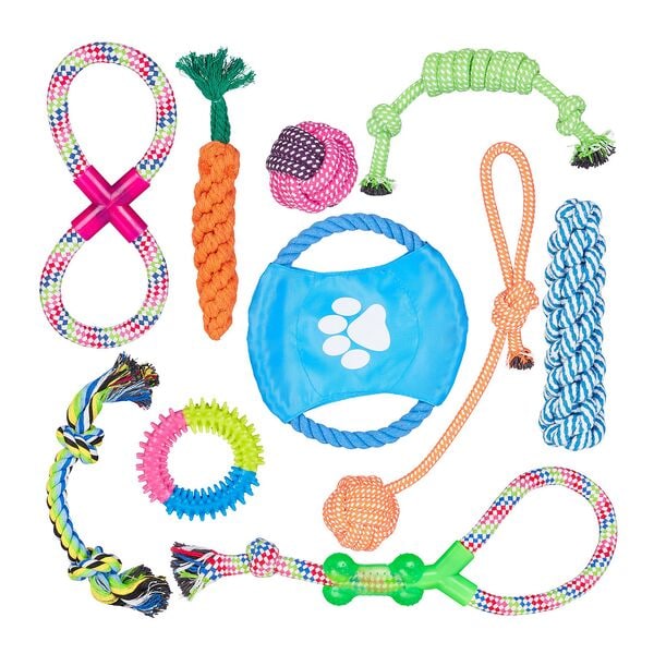 relaxdays Hundespielzeug Set 10 teilig Image