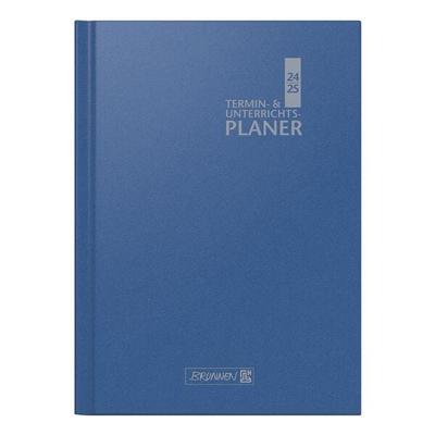 Termin- und Unterrichtsplaner 2024 / 2025 A4 2 Seiten = 1 Woche Hardcover blau, Brunnen, 23x29.7 cm