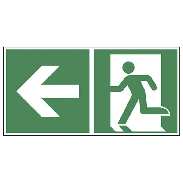LimarLite Rettungszeichen »Notausgang links [E001]« 40 x 20 cm Aluminium (0,5 mm) grau, 40x20 cm Image