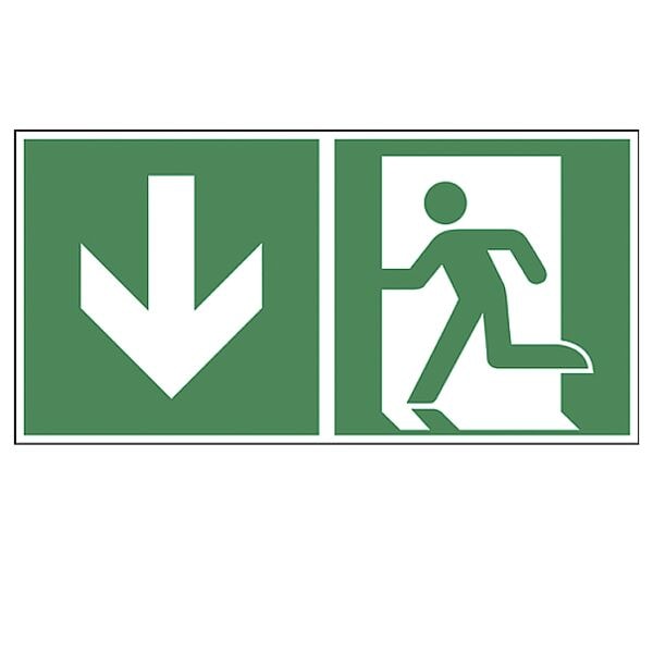 LimarLite Rettungszeichen »Notausgang abwärts [E001]« 40 x 20 cm Folie (0,4 mm), 40x20 cm Image