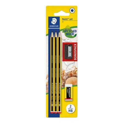 Staedtler Bonus-Pack: 3er-Pack Bleistifte »Noris® 120 HB« mit Radiergummi und Anspitzer schwarz Image