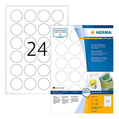 Herma 2400er-Pack ablösbare Etiketten (100 Blatt) weiß Image
