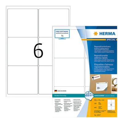 Herma 600er-Pack wieder haftende Etiketten weiß Image
