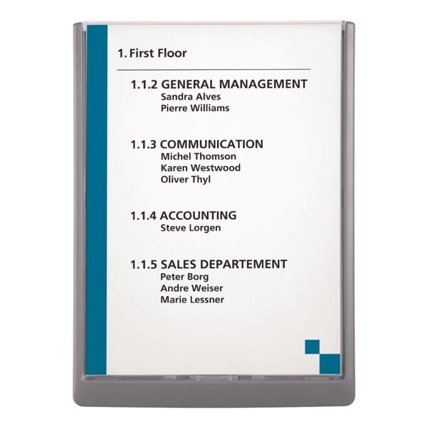 Durable 4867 Türschild »Click Sign« 210 x 297 mm (A4 hoch) grau, 21x29.7 cm Image