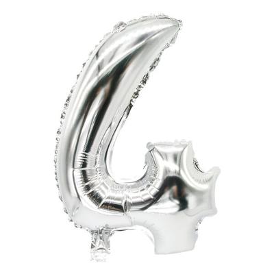 Papstar Folienluftballon »4« silber silber