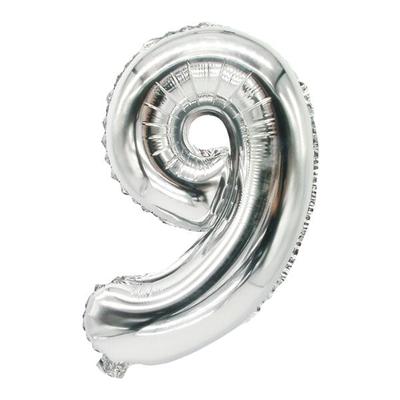 Papstar Folienluftballon »9« silber silber
