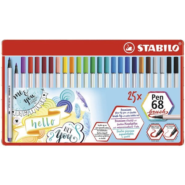 Stabilo 25er-Pack Faserschreiber »Pen 68 brush« Image