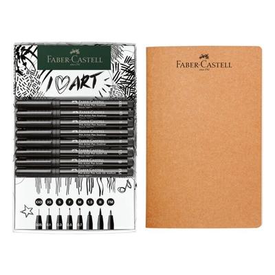 Faber-Castell 9-tlg. Tuschestifte-Set »Pitt Artist Pen« inkl. Skizzenheft schwarz