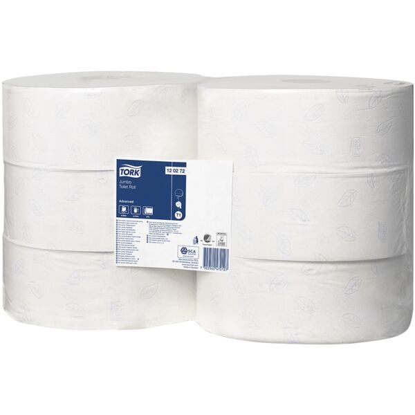 Tork Toilettenpapier »T1 Advanced« Jumborolle 2-lagig 6 Rollen weiß Image