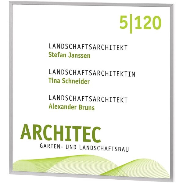 SignSystems Türschild »New Age« 15 x 15 cm silber, 15x15 cm Image