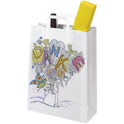 VP Papier-Tragetaschen »Topcraft« 32,0 x 42,0 cm weiß mit Aufdruck »DANKE« weiß