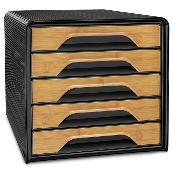 cep Schubladenbox »Smoove« 5 Schubladen schwarz/Bambus schwarz
