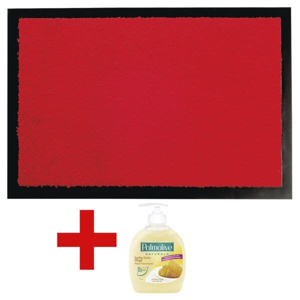 HAMAT Fußmatte »Candy« inkl. Flüssigseife »Naturals - Milch & Honig« rot, 90 cm