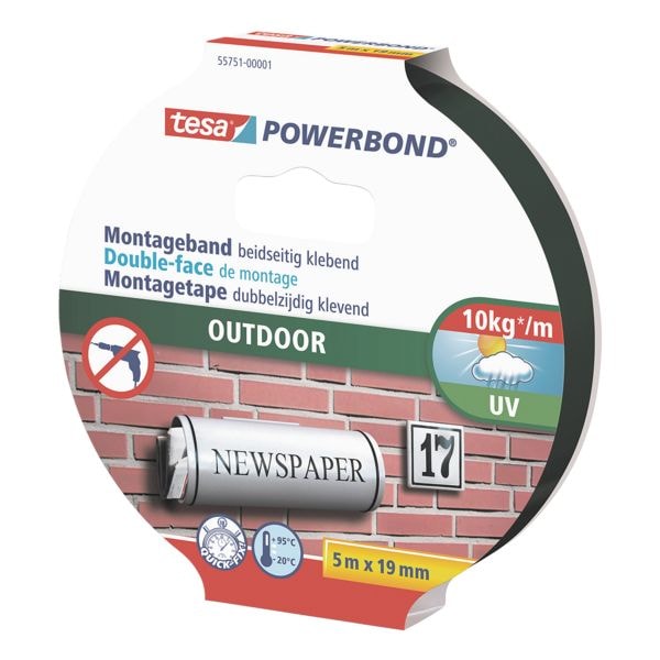 tesa Montageband »Powerbond Outdoor« 55751 silber, 1.9 cm Image