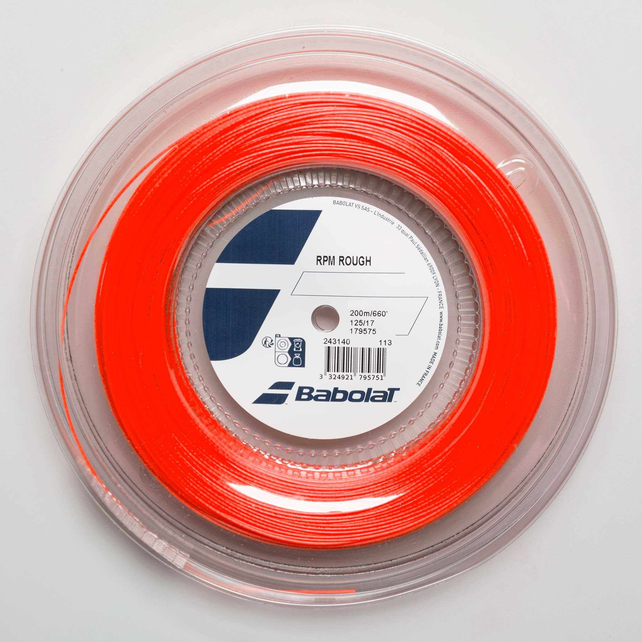 Babolat RPM Rough 17 660' Reel Tennis String Reels Fluo Red