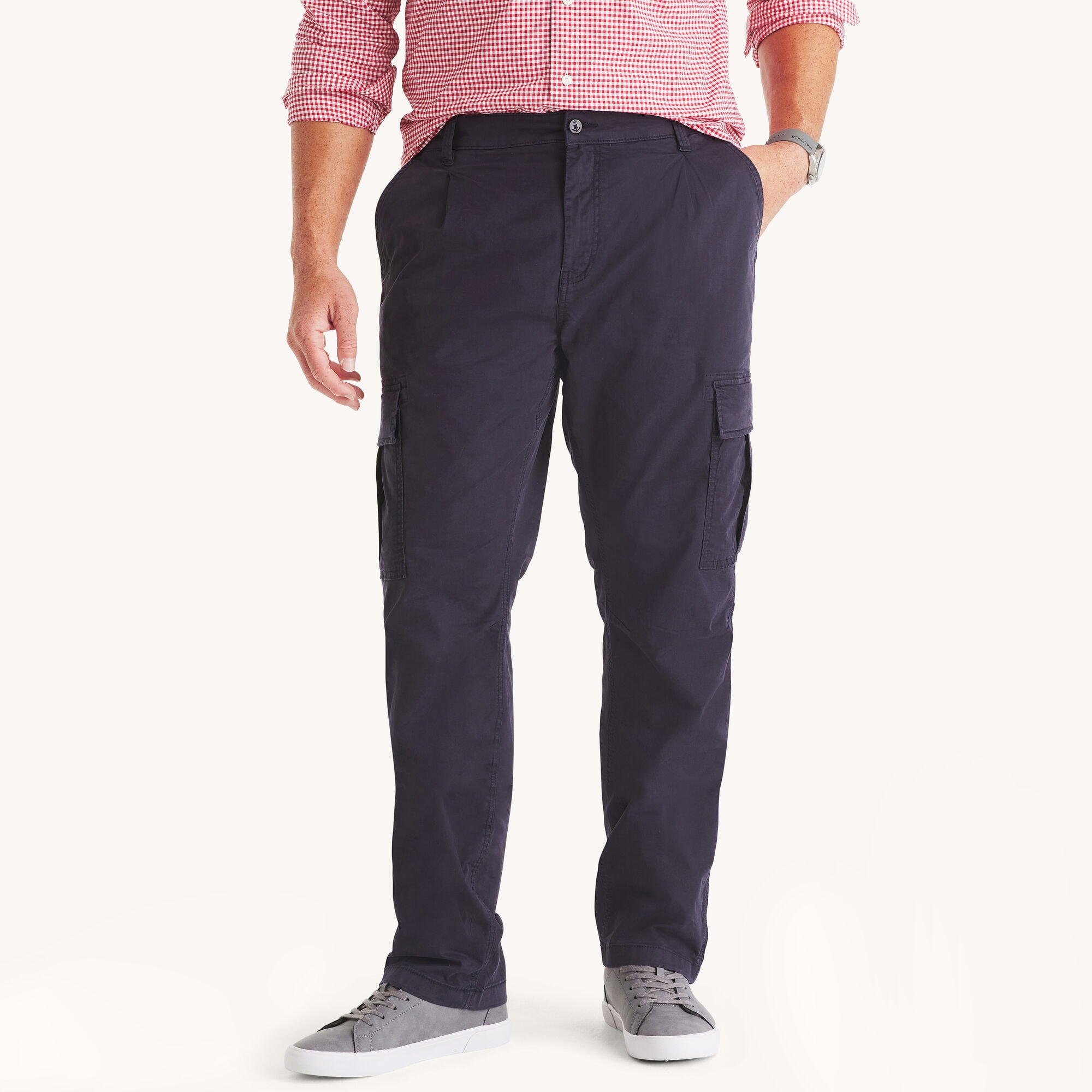 Nautica Men's Big & Tall Pleated Cargo Pant 482 (Stellar Blue Heather), 52x30