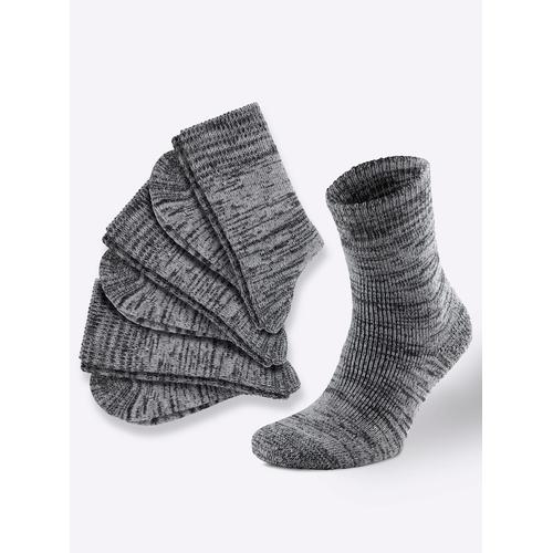 Socken WÄSCHEPUR Gr. 4, schwarz (grau, schwarz, meliert) Damen Socken