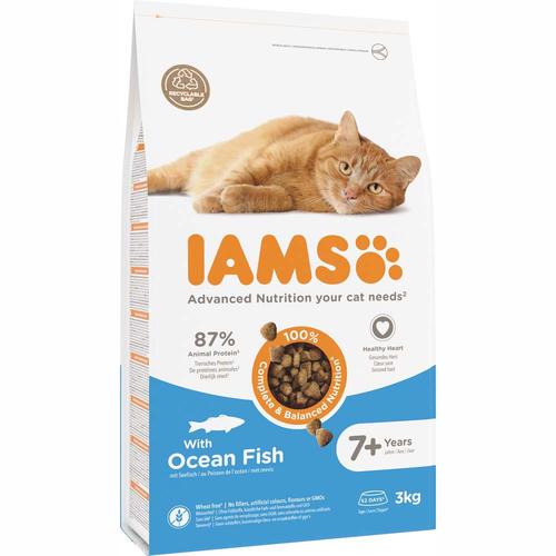 3kg IAMS Advanced Nutrition Senior 7+ mit Seefisch Katzenfutter trocken